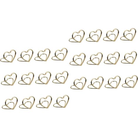 Lot de 2 Supports pour Photos de Mariage 12 Pièces avec Pinces à Mémo Et Motif Cœur pour Décoration de Table (1/4)