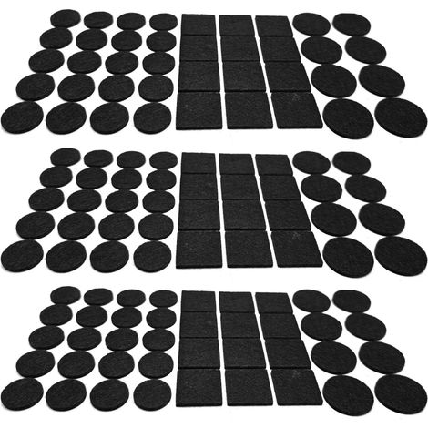 120x Patin Feutre Autocollant Auto-Adhésifs 20mm 25x25mm 28mm Glisseur Anti Rayure Anti dérapant Pied Meuble Table Chaise Parquet Protection, noir (1/5)