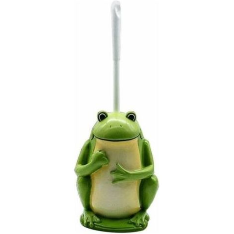 Brosse WC compacte en résine pour salle de bain Motif grenouille Vert (1/5)