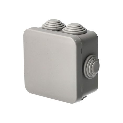 Boîte de dérivation étanche en saillie avec presse-étoupes, fermeture à clic 70×70×35 mm IP55, gris EDO TECHNIC
