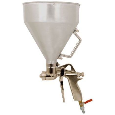 Mecafer – Pistolet à crépir intérieur 4,5L en alu – Compact et léger – 2 réglages de flux d’air – 3 buses pour viscosités variées (1/5)