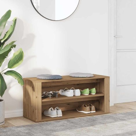 Schuhbank Artisan-Eiche 100x35x45 cm Holzwerkstoff
