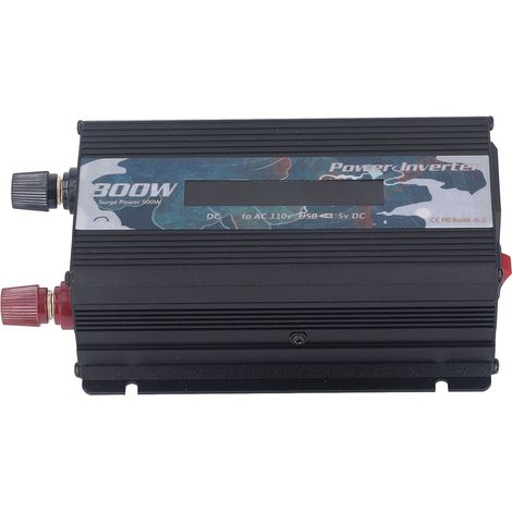 300-W-Wechselrichter DC zu AC 110 V, hoher Wirkungsgrad, LCD-Anzeige, schnelle Kühlung, Kfz-Wechselrichter, Schwarz, DC24V (DC 21–29V) (1/5)