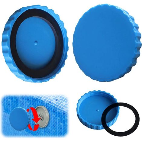 Ensemble de fermeture d'hiver pour piscines Intex et Bestway, 2 bouchons d'hiver avec joints adaptés, accessoires de piscine, bouchon de fermeture d'hiver étanche au gel pour piscine (1/5)