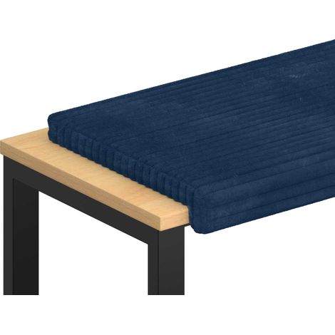Bench Cushion Plush Corduroy Navy Blue Depth 35 cm vidaXL (1/5)