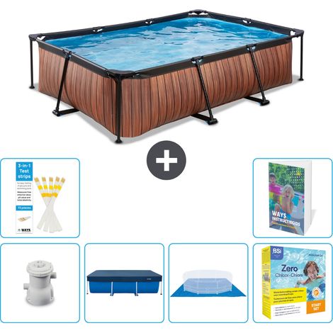 Exit-toys Piscina Exit Rectangular - Efecto madera - 300x200x65 cm - 7-piezas  S198 (1/5)