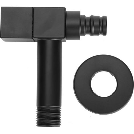 Robinet cuivre noir G1/2, mural eau froide, salle bain et machine à laver, finition durable, installation facile, style industriel (1/5)