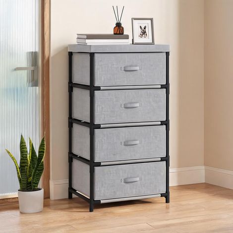 Armoire de rangement coloris gris en lin acier 42 x 32 x 80 cm (1/5)