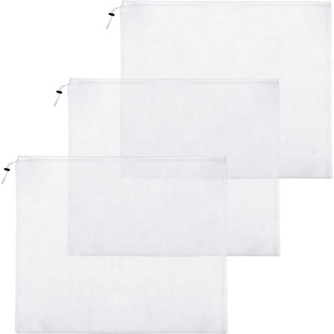 Lot de 3 Sacs de Rechange pour Épuisette Piscine à Mailles Ultra-Fines, 66 x 55 cm Épuisette Réglable pour Piscines Hors Sol et Spas Retient Le Sable la Poussière et Les Poils d'animaux (1/5)