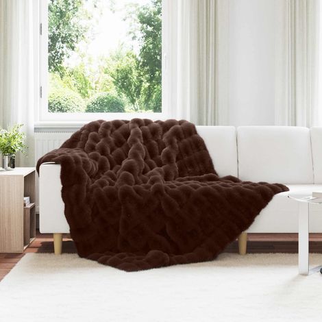 Rutschfeste Decke aus Kunstkaninchenfell Olite Kamel Polyester