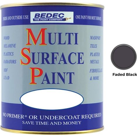 Bedec Multi Surface Paint - Satin - Faded Black - 750ml