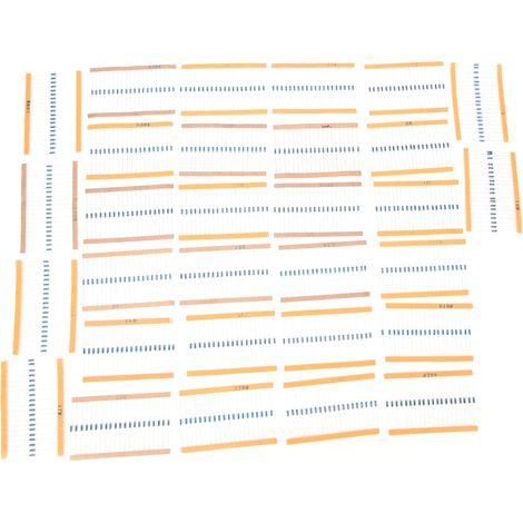 Lot de 600 résistances à film métallique 1/4W, anneaux 5 couleurs, précision 1%, 30 valeurs différentes. (1/5)