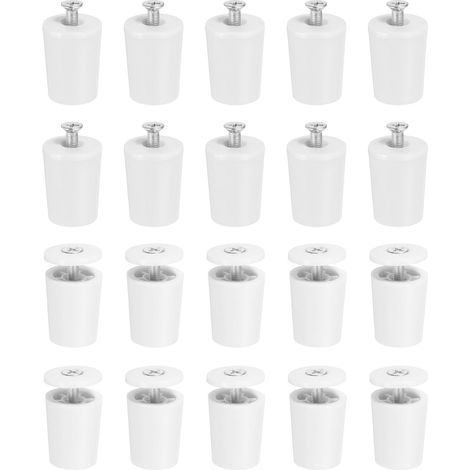 20 Pcs Butée Volet Roulant 28mm Butée de Volet Roulant Bouchon D'Arrêt en Plastique avec Rondelles et Vis pour Stores Enrouleurs Lames de Volet Roulant, Blanc (1/5)