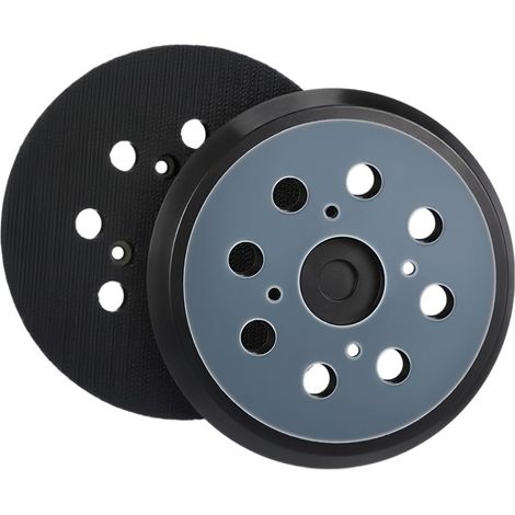 Plateau de Ponçage 125 mm 8 Trous, Plateau Ponceuse Excentrique Support Disque Abrasif avec Fixation Crochet Boucle, Accessoire Rond pour Bois, Métal, Peinture et Bricolage (1/5)