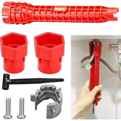 Extra-long adjustable wrench for tap nuts – Ergonomic design – Durable materials – For hard-to-reach plumbing (1/5)