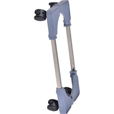 Support tour d'ordinateur mobile rétractable à rotation à 360° avec roulettes, gris, pour bureau (1/5)