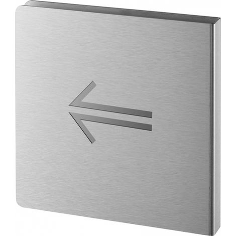 Targa con freccia sinistra in acciaio inox spazzolato, 120 x 120 mm – THIRARD (1/2)