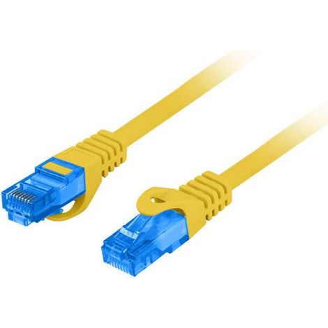 Câble de brassage Lanberg S/FTP cat.6A 1m LSZH CCA Fluke passé jaune (1/5)