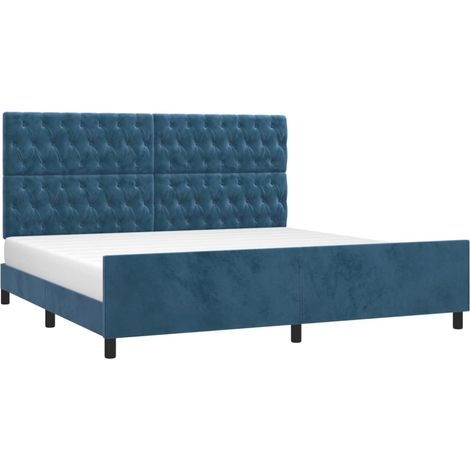 Giroletto senza Materasso Blu Scuro 200x200 cm in Velluto vidaXL (1/5)