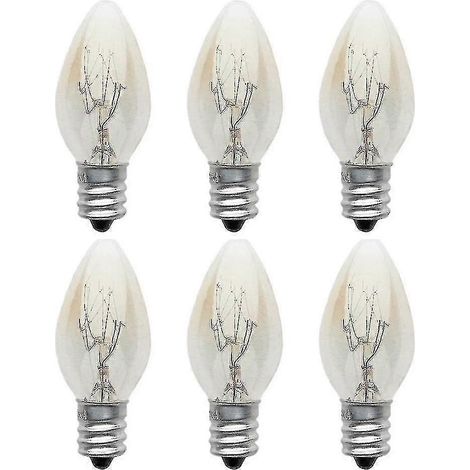 Lot de 10 ampoules à incandescence à filament de tungstène E12 C7 10W 220-240V blanc chaud (1/4)