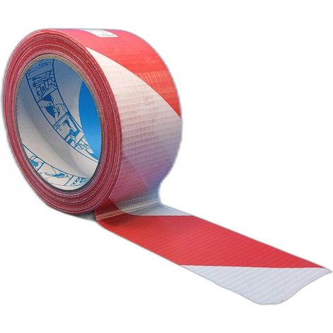 NASTRO AMERICANO TELATO SICUR USA H50x25 SEGNALETICO ROSSO BIANCO (1/4)
