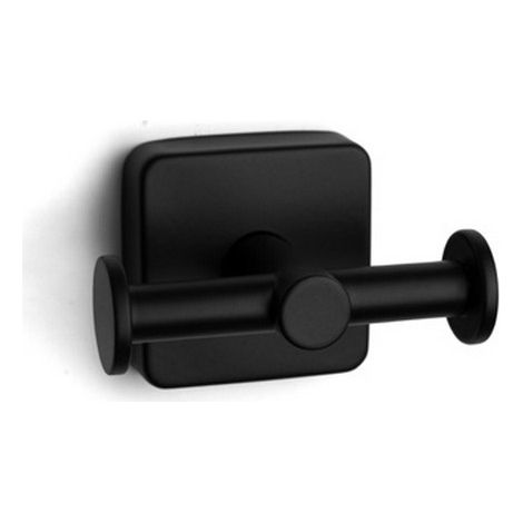 Appendiabiti doppio per bagno in acciaio inox finitura nera opaca  CLODE-N kamalu