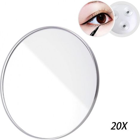 Miroir grossissant x20 - 15 cm - Miroir - Loupe - Miroir de maquillage - Miroir de rasage - avec ventouse - Loupe de précision x20 - Miroir grossissant rond - Miroir de gros plan pour un maquillage pr (1/5)
