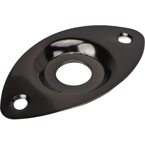 Panneau de sortie ovale pour guitare électrique, jack de remplacement noir robuste et décoratif (1/5)