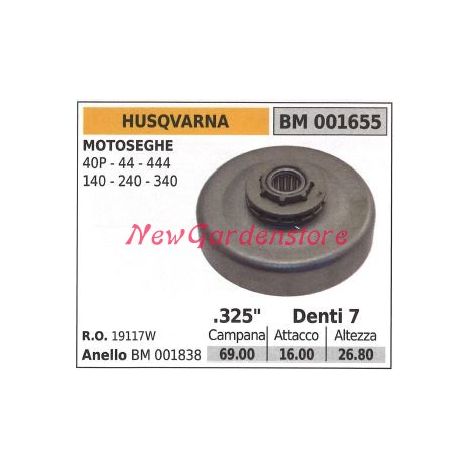Pignone HUSQVARNA motore motosega 40P 44 444 140 240 340 .325' denti 7 001655