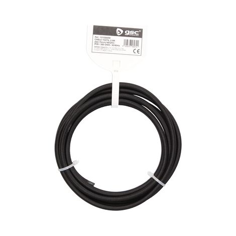Cable textil 2,5M (2x0.75mm) Negro