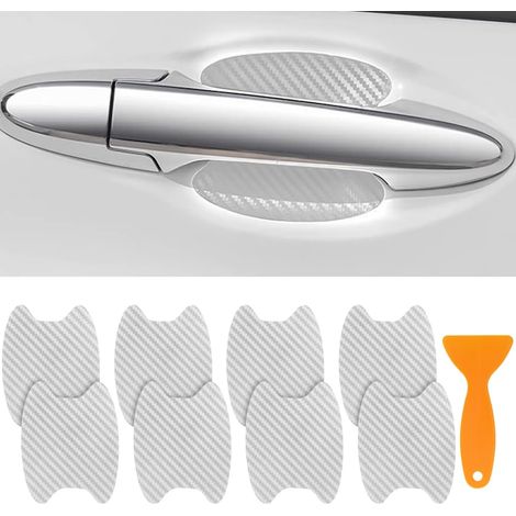 Set di 8 protezioni per maniglie delle portiere auto, Axroad Mall, adesivi protettivi per maniglie delle portiere auto, antigraffio, con spatola in silicone, impermeabili, universalmente compatibili, (1/5)