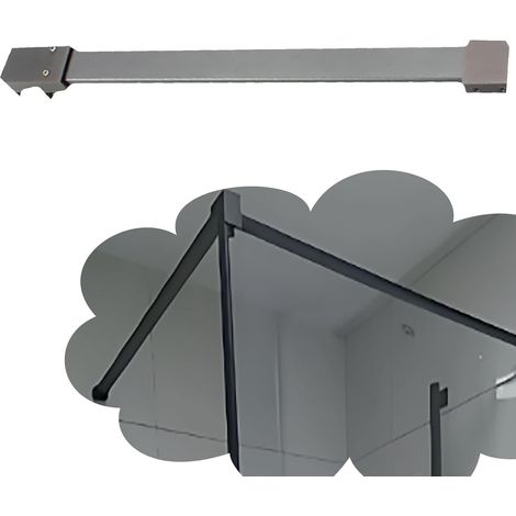 Barre de support robuste pour porte douche en verre, mural (1/5)