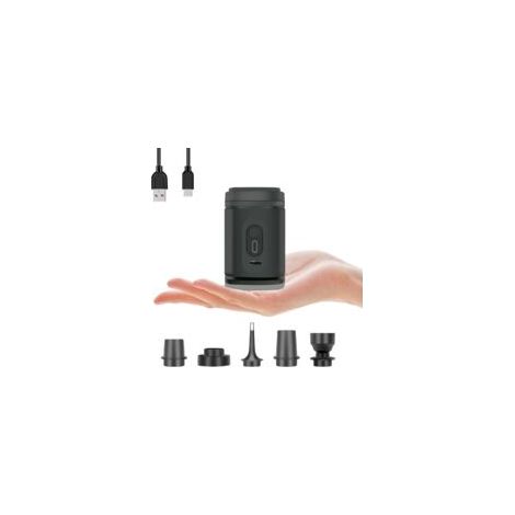 Pompe à air électrique rechargeable - Dispositif de gonflage pratique pour matelas pneumatiques, bateaux gonflables et piscines - Mini pompe rapide avec 5 accessoires pour matelas et bouées (1/5)