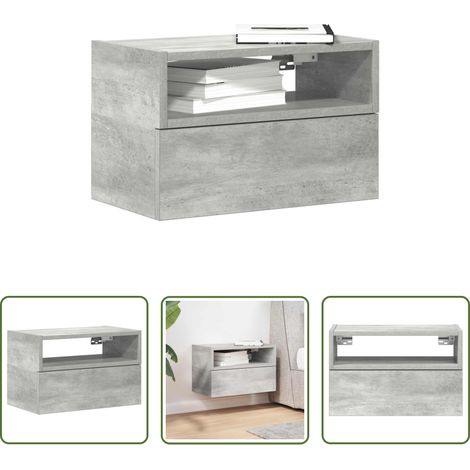 Nachtkommode -  Wand-Nachttisch Betongrau 45x26x28,5 cm