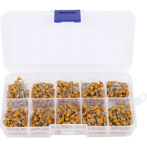 Kit 500 condensateurs céramique multicouche assortis 0.1uF-10uF, fournitures composants électroniques (1/5)