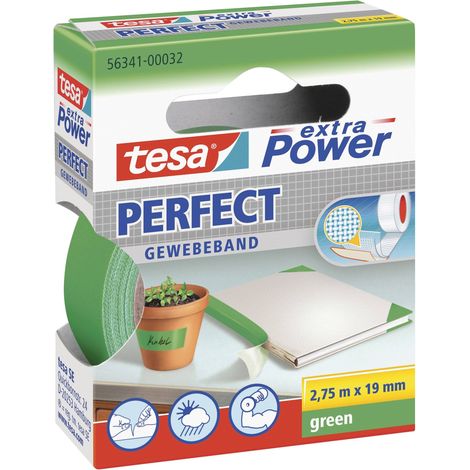 Ruban adhésif - Tesa - Toilé Super résistant - 2,75m x 19mm - Vert - Multi-usages