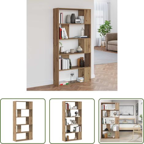 vidaXL Bois d'ingénierie - Bibliothèque Chêne artisanal 80 x 24 x 159 cm Bois d'ingénierie (1/5)