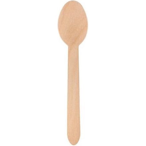 Cuillère jetable 16 cm en bois - 100 pièces - Ecobioshopping