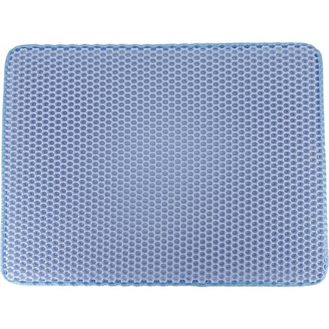 Tappetino per lettiera per gatti a doppio strato, antiscivolo, impermeabile, di forma rettangolare, 65x40 cm, Gluckpet