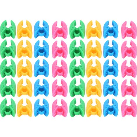 40 clips en silicone colorés pour fixer les bobines de fil à coudre. (1/5)