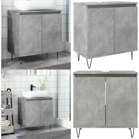 vidaXL Badschrank Betongrau 58 x 33 x 60 cm Holzwerkstoff (1/5)