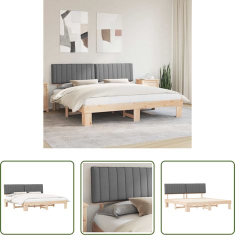 vidaXL Estructura de Cama con Cabecera Tapizada Gris Claro (1/5)