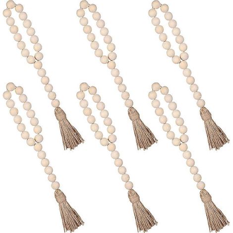Décoration murale rustique bohème en perles, guirlande de 12 pièces, pompons kaki, idéale pour créer une ambiance festive. (1/5)