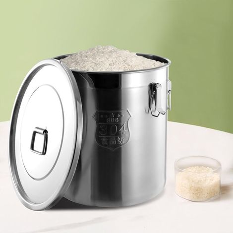 Récipient à grain en acier inoxydable Multi - purpose Food Storage Bucket 48l grande capacité en acier inoxydable seau à eau conteneur à farine (1/5)