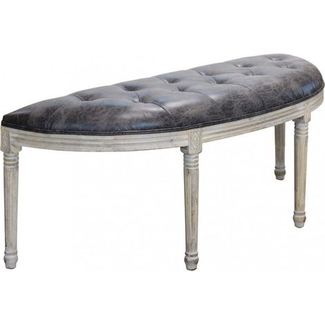 Panca Margi in in Ecopelle Vintage Grigio 125x45x48 h cm in Legno Tortora (1/5)
