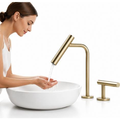 Rotierendes Waschbecken, eingebettet in den Duschraum mit brossierter Oberfläche für kalte und kalte Bäder, getrennte Doppelinstallation für den Badraum Alovez (1/3)