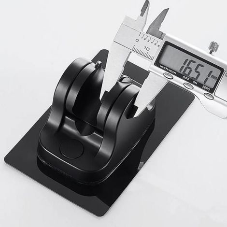 Support Pommeau Douche - Sans Perçage - Adhésif Puissant - Rotatif - Charge 25 Kg - ABS Noir - Lot De 2 (1/5)