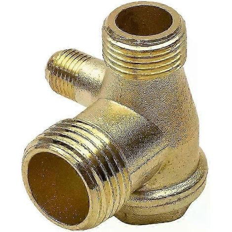 Clapet anti-retour 3 voies en laiton à filetage mâle, outil de connexion pour compresseur d'air, adaptateur de joint 20x16x10/20x19x10 mm (1/5)