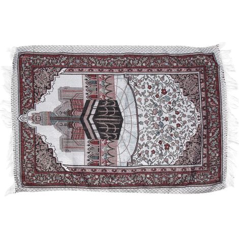 Tapis de prière musulman portable coton Kaaba, natte islamique pour maison chambre décoration (1/5)