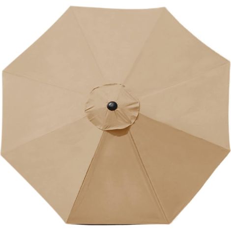 Flueyer Parasol déporté de terrasse de 2,7 m, 6 nervures, auvent de rechange en tissu imperméable pour jardin, pelouse, terrasse, jardin et piscine (auvent uniquement) (1/5)